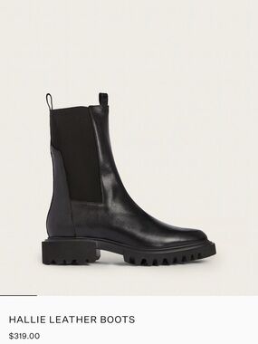 NWT-NEW All Saints 🔥 Leather  Hallie Boots - Black
